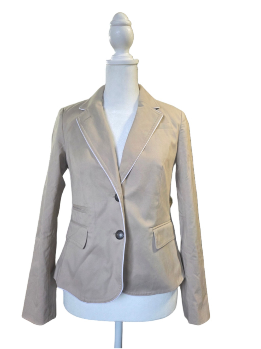 Women's Banana Republic Petite 0P Blazer Jacket Beige White
